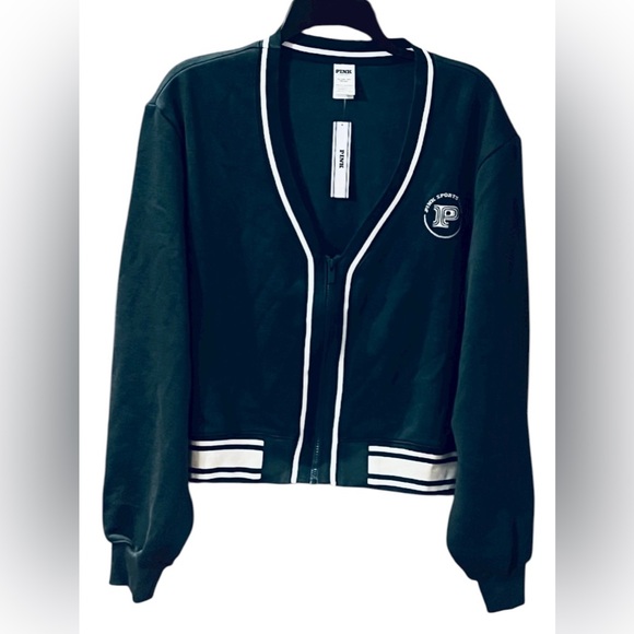 NWT PINK VS Ivy Fleece Front Zip Cardigan - Picture 7 of 12